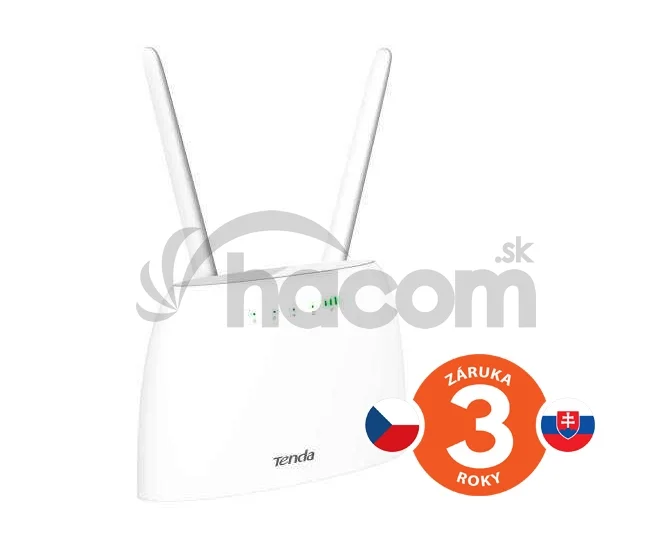 Tenda 4G07 Wi-Fi AC1200 4G LTE smerovač, 2x WAN/LAN, 1x miniSIM, IPv6, VPN, LTE Cat.4,4x anténa, CZ app