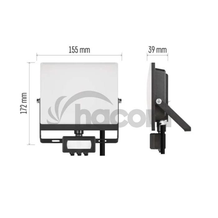LED reflektor TAMBO EVO so senzorom pohybu, 30 W, 3000 lm, IP44, čierny