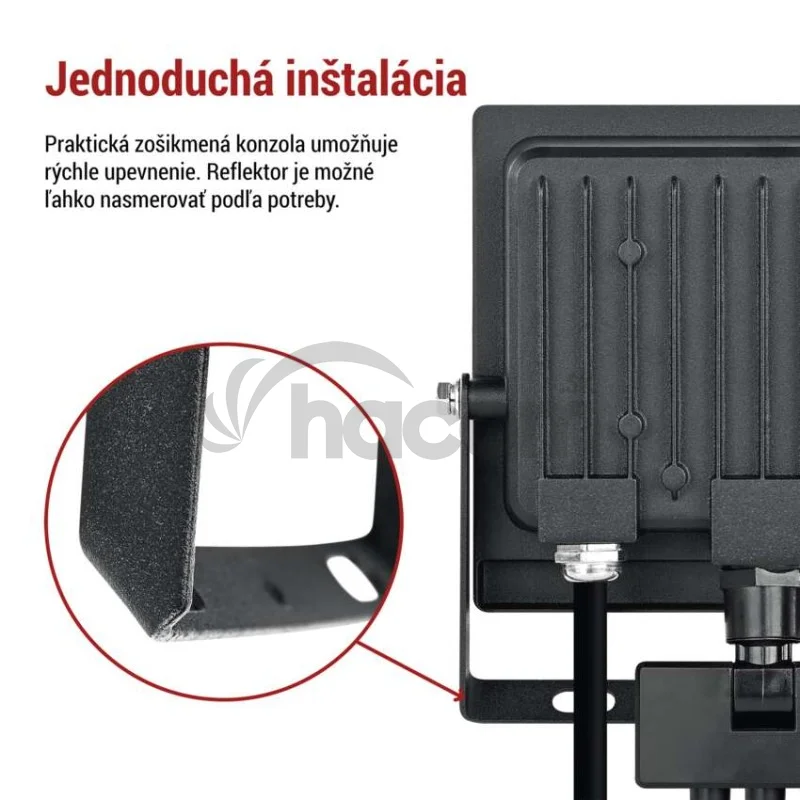 LED reflektor TAMBO EVO so senzorom pohybu, 30 W, 3000 lm, IP44, čierny