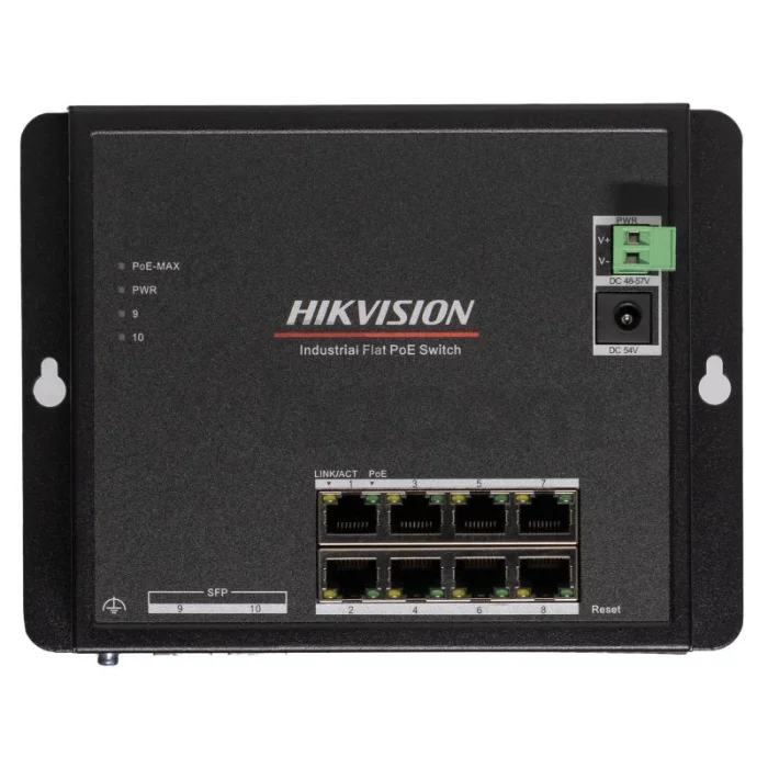 DS-3T1510P-SI-FLT 8x1Gb PoE+2xGb SFP, priemyslený switch, 240W