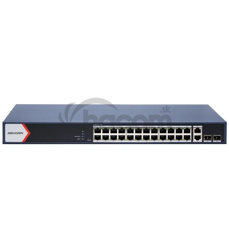 DS-3E1528P-EI/M 24xGb PoE+2x Gb RJ-45+2xSFP, smart switch, 230W