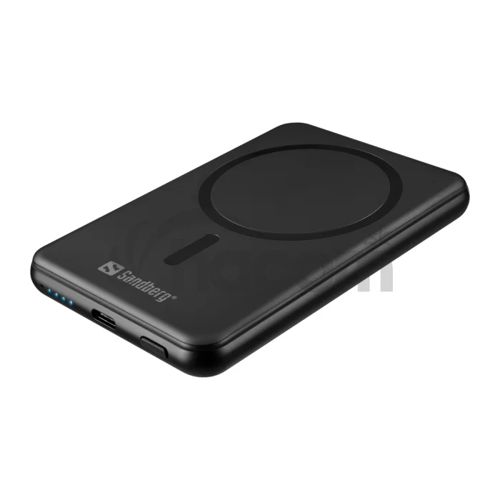 Sandberg SemiSolidState Magnet Powerbank 5000 mAh PD20W, magnetická powerbanka, čierna