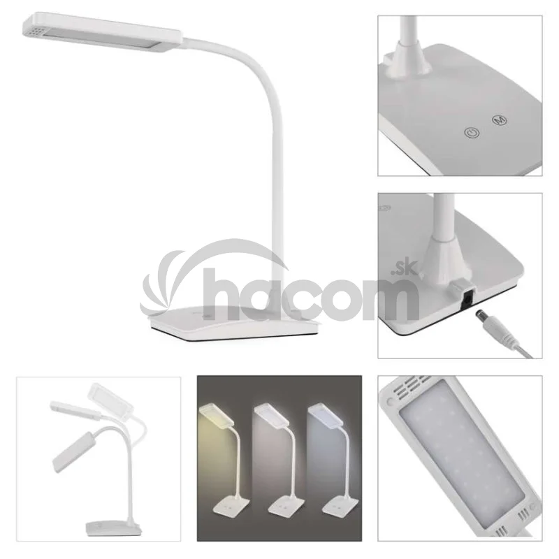 LED stolná lampa Eddy, biela