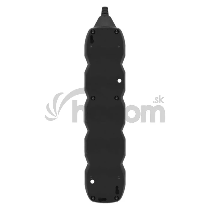 Predlžovací kábel 5 m / 4 zásuvky / s vypínačom / čierny / PVC / 1,5 mm2