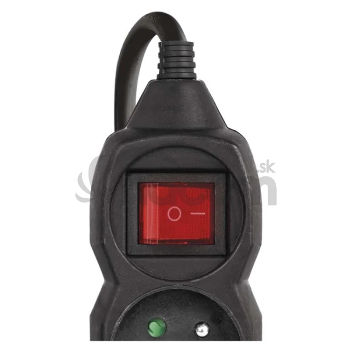 Predlžovací kábel 3 m / 4 zásuvky / s vypínačom / čierny / PVC / 1,5 mm2