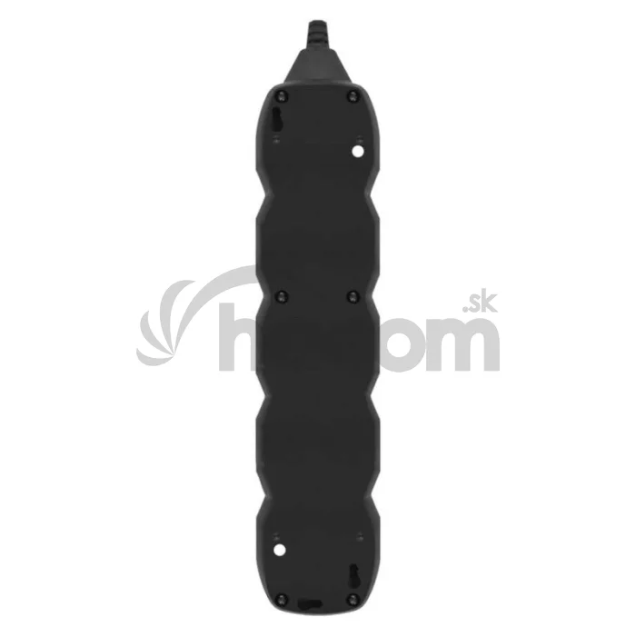 Predlžovací kábel 2 m / 5 zásuviek / čierny / PVC / 1 mm2