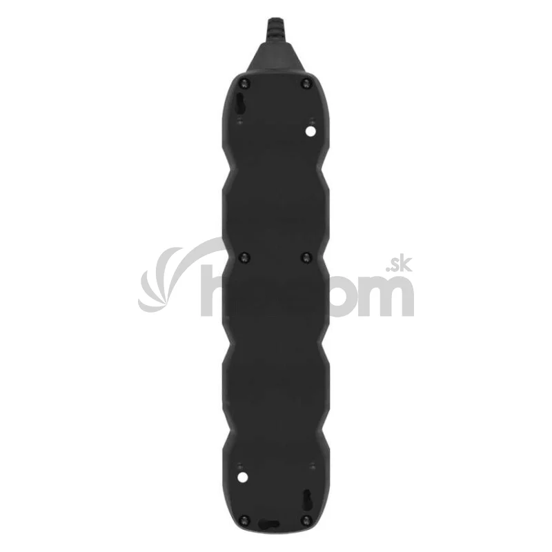 Predlžovací kábel 2 m / 5 zásuviek / čierny / PVC / 1 mm2
