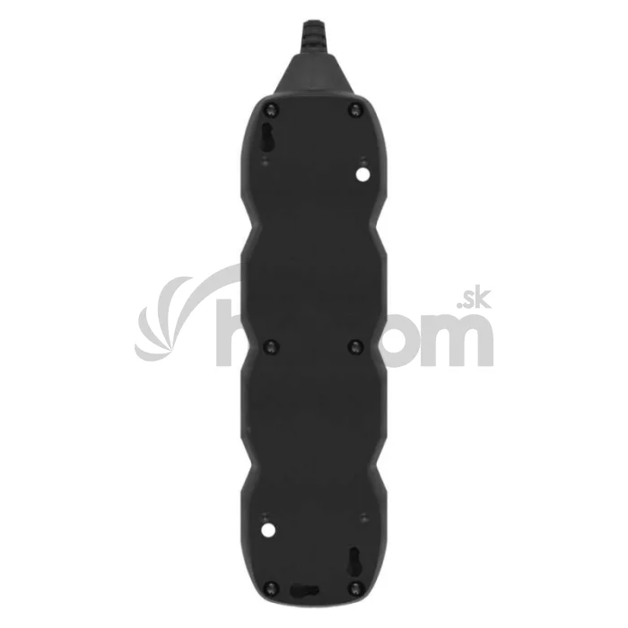 Predlžovací kábel 5 m / 4 zásuvky / čierny / PVC / 1,5 mm2