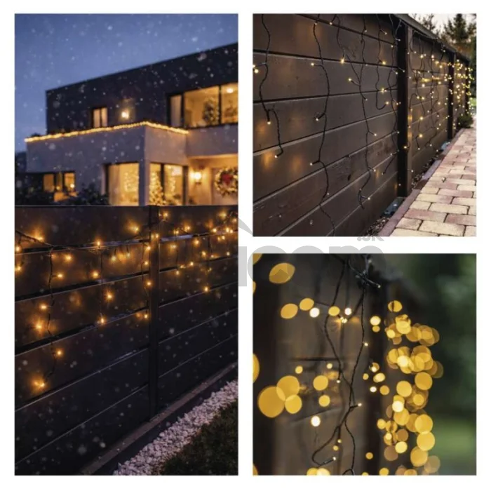 Standard LED spojovacia vianočná reťaz – cencúle, 2,5 m, vonkajšia, teplá biela