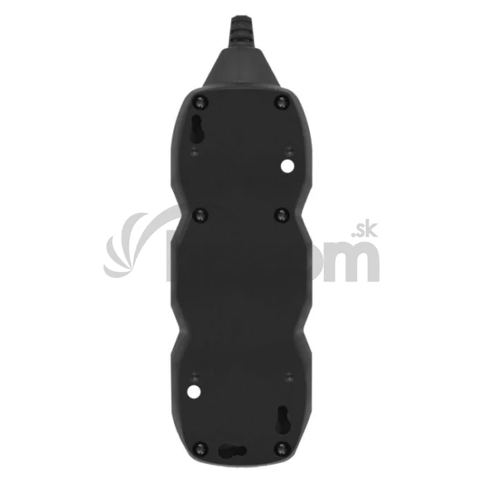 Predlžovací kábel 1,5 m / 3 zásuvky / čierny / PVC / 1 mm2