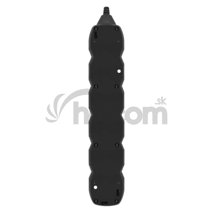 Predlžovací kábel 2 m / 5 zásuviek / s vypínačom / čierny / PVC / 1 mm2