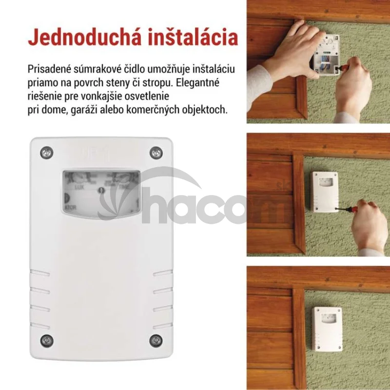 Senzor súmraku 1800W IP65 biela