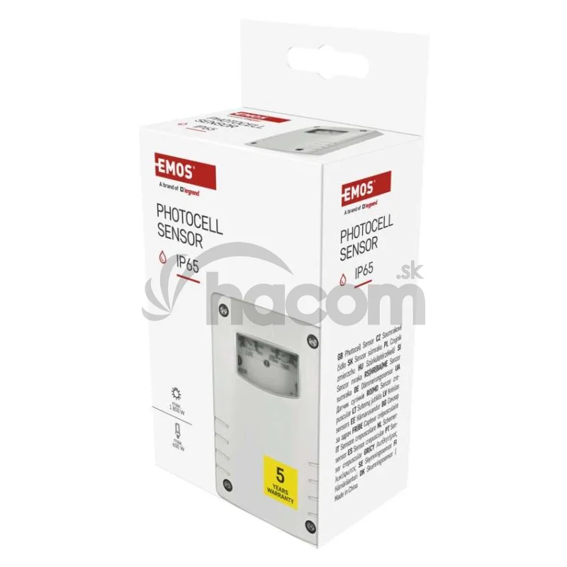 Senzor súmraku 1800W IP65 biela