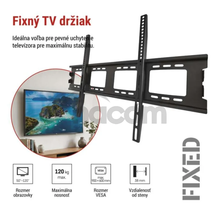 Pevný nástenný TV držiak 50–120" (127–305 cm)