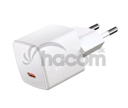 SWISSTEN MINI SIEŤOVÝ ADAPTÉR GaN USB-C 25W POWER D