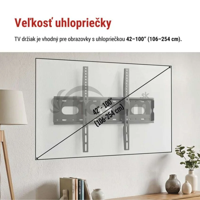 Pevný nástenný TV držiak 42–100" (107–254 cm)