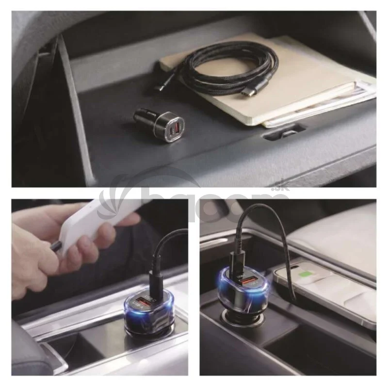 USB adaptér do auta PD/QC 48 W