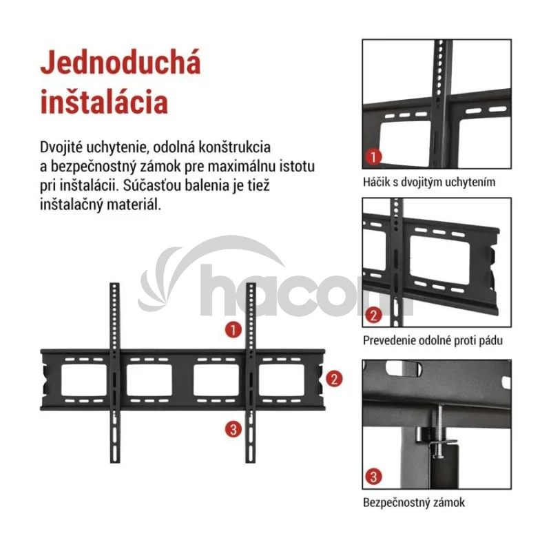 Pevný nástenný TV držiak 50–120" (127–305 cm)