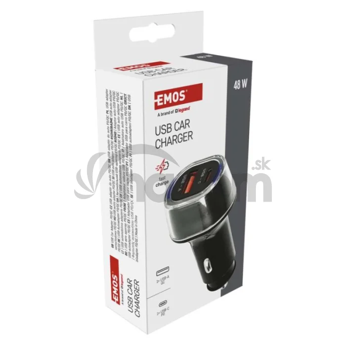 USB adaptér do auta PD/QC 48 W