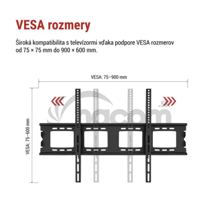 Pevný nástenný TV držiak 50–120" (127–305 cm)