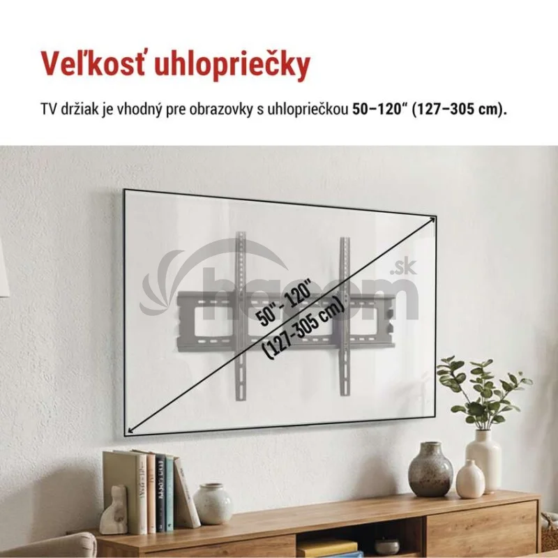 Pevný nástenný TV držiak 50–120" (127–305 cm)