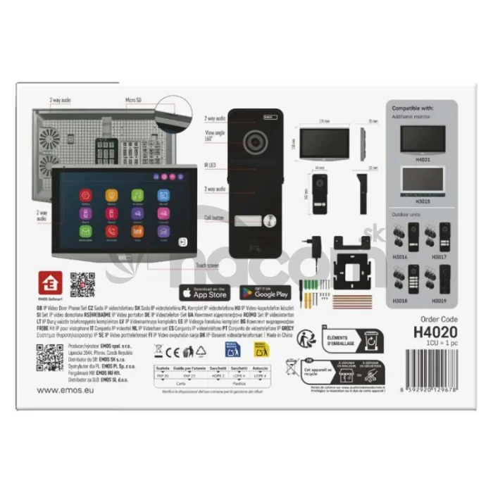 GoSmart Sada domáceho videovrátnika EMOS IP-750A s WiFi