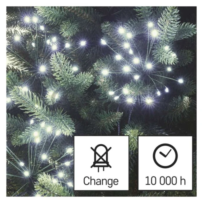 LED svetelná reťaz – svietiace trsy, nano, 2,35 m, vnútorná, studená biela, časovač
