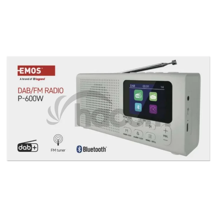 Prenosné rádio s Bluetooth P-600W, DAB / DAB+ / FM, biele