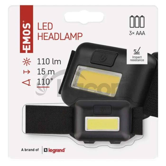 COB LED čelovka P3537, 110 lm, 3× AAA