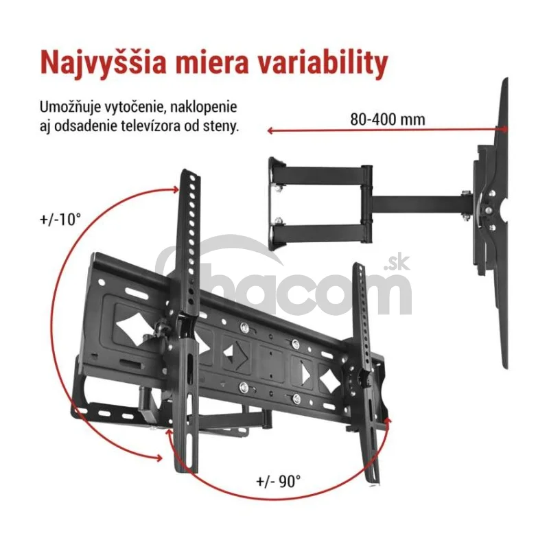 Konzolový nástenný TV držiak 42–85" (107–216 cm)