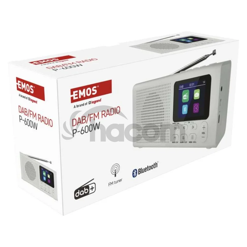Prenosné rádio s Bluetooth P-600W, DAB / DAB+ / FM, biele