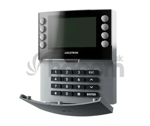 Jablotron JA-115E-GR Zbernicová štvorsegmentová klávesnica s displejom a RFID čítačkou (sivá)