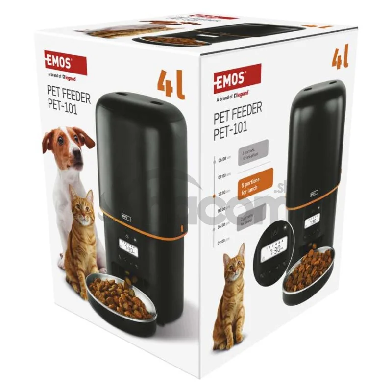 Dávkovač krmiva Pet Care, 4 l, čierny