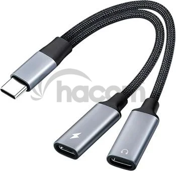PremiumCord redukcia USB-C 2v1 pre audio a nabíjanie