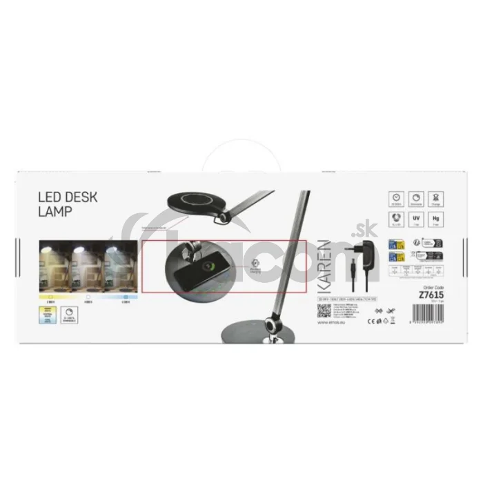 LED stolná lampa KAREN, sivá