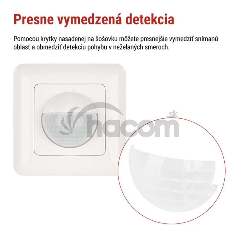 PIR senzor (pohybové čidlo) IP20 500W, biela