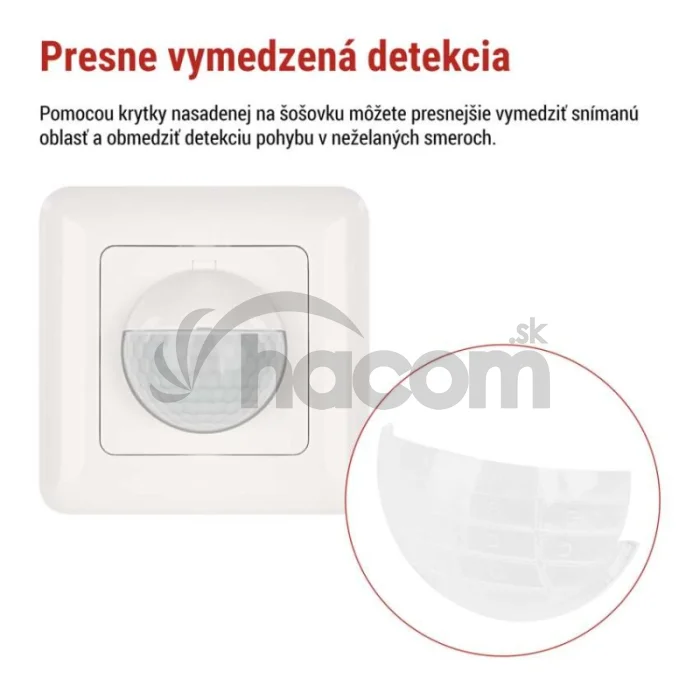 PIR senzor (pohybové čidlo) IP20 500W, biela