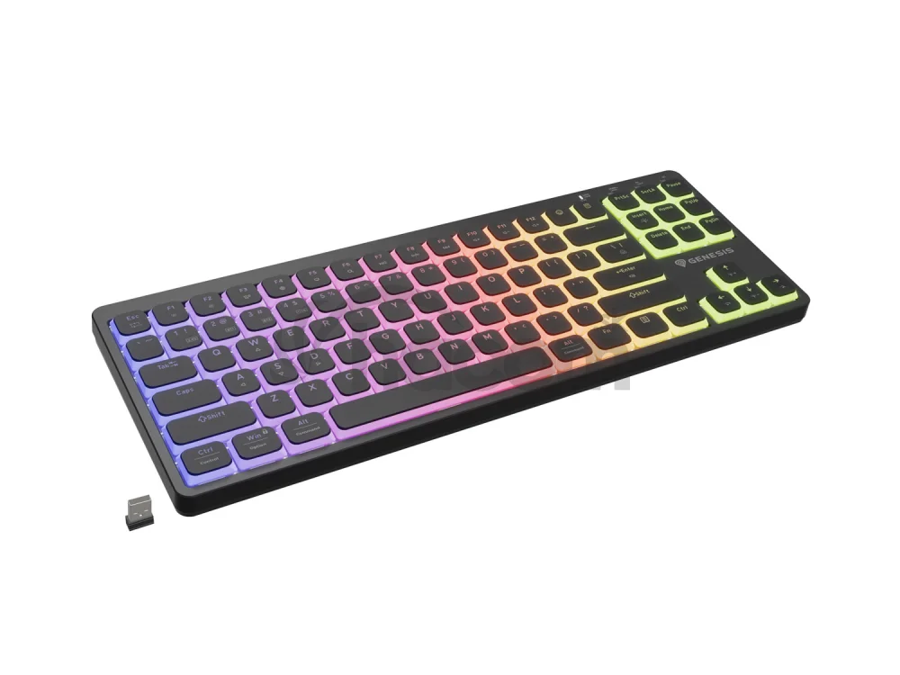 Bezdrôtová herná klávesnica Genesis THOR 430 TKL/USB+BT/US/Čierna