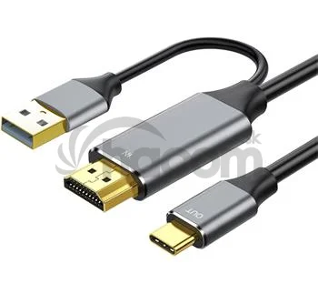 PremiumCord HDMI2.0 na USB-C kábel pre monitory,2m