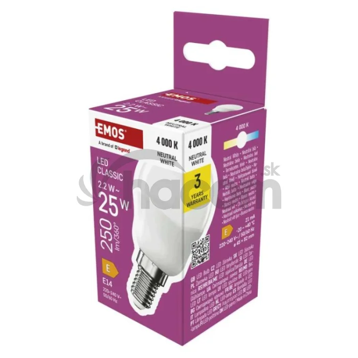 LED žiarovka CLS Mini Globe / E14 / 2,2 W (25 W) / 250 lm / neutrálna biela