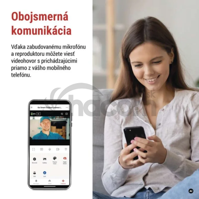 GoSmart Vonkajšia batériová kamera IP-1100G WALL s WiFi a solárnym panelom