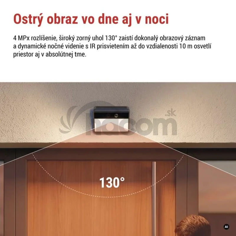 GoSmart Vonkajšia batériová kamera IP-1100G WALL s WiFi a solárnym panelom