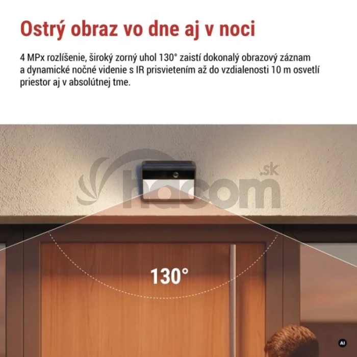 GoSmart Vonkajšia batériová kamera IP-1100G WALL s WiFi a solárnym panelom