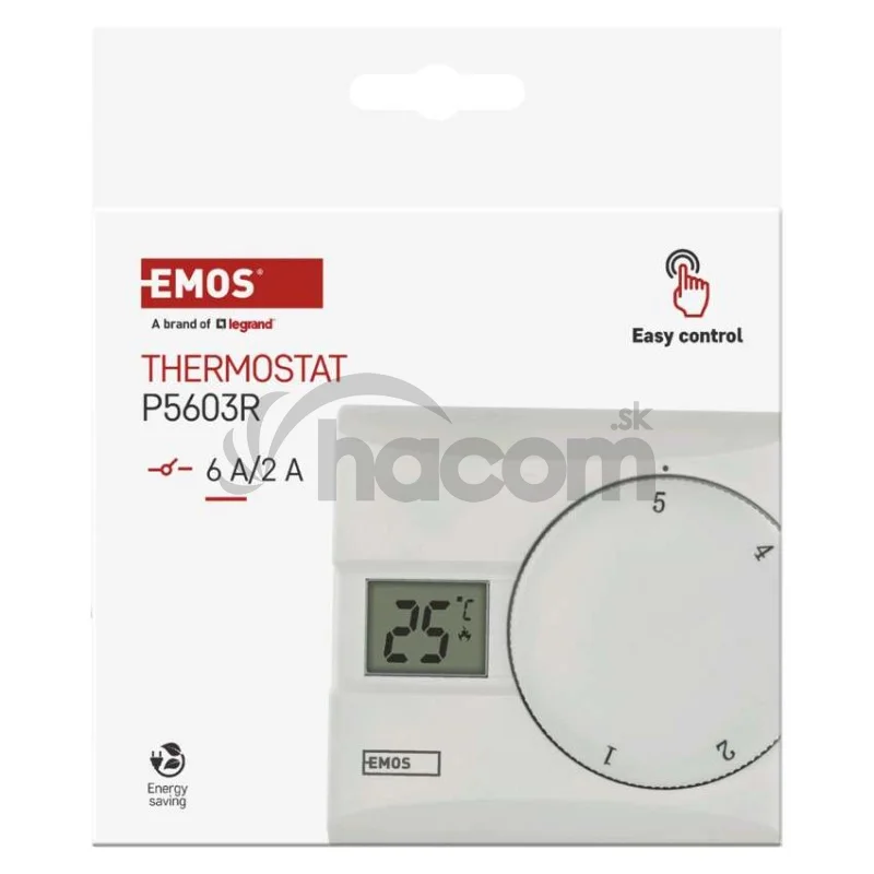Izbový manuálny drôtový termostat P5603R