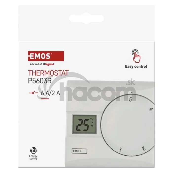 Izbový manuálny drôtový termostat P5603R