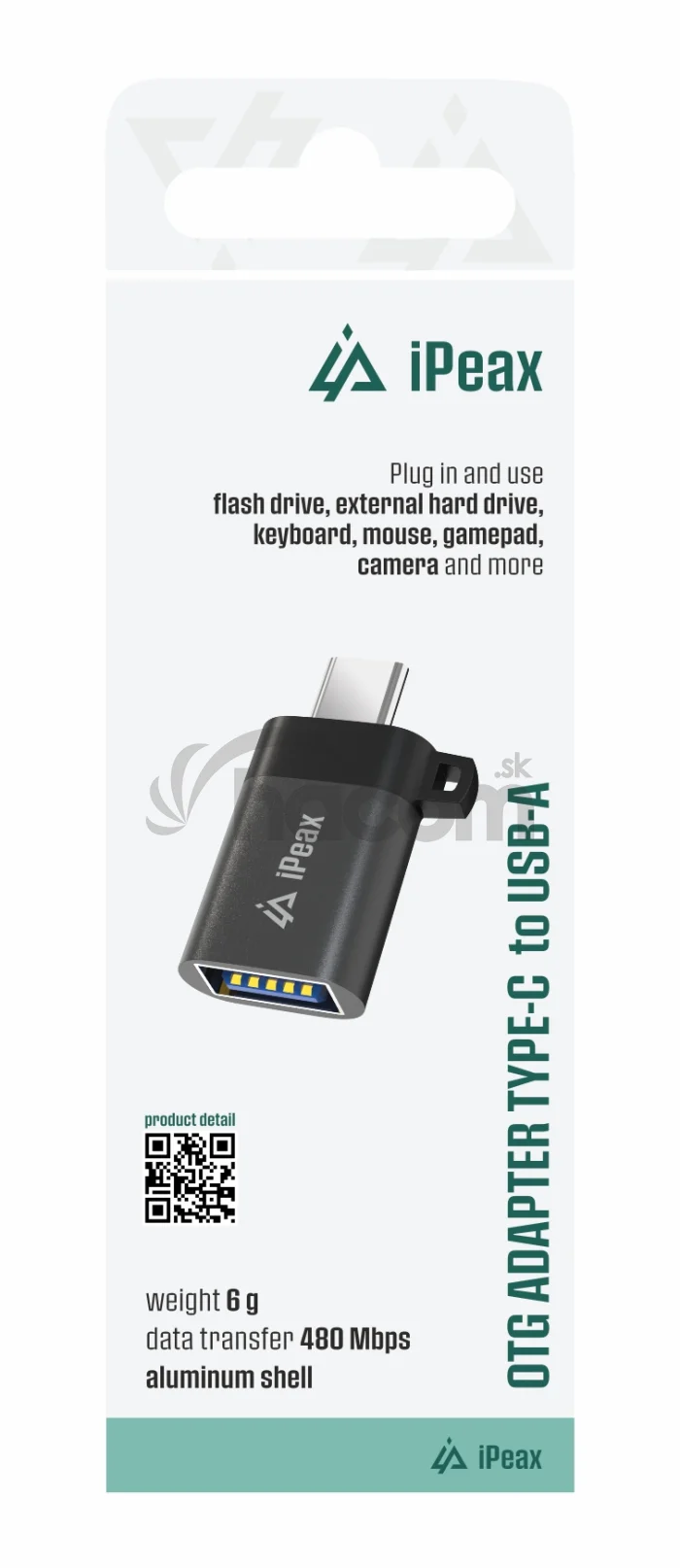ADAPTÉR OTG USB-C / USB-A (samica) ČIERNY