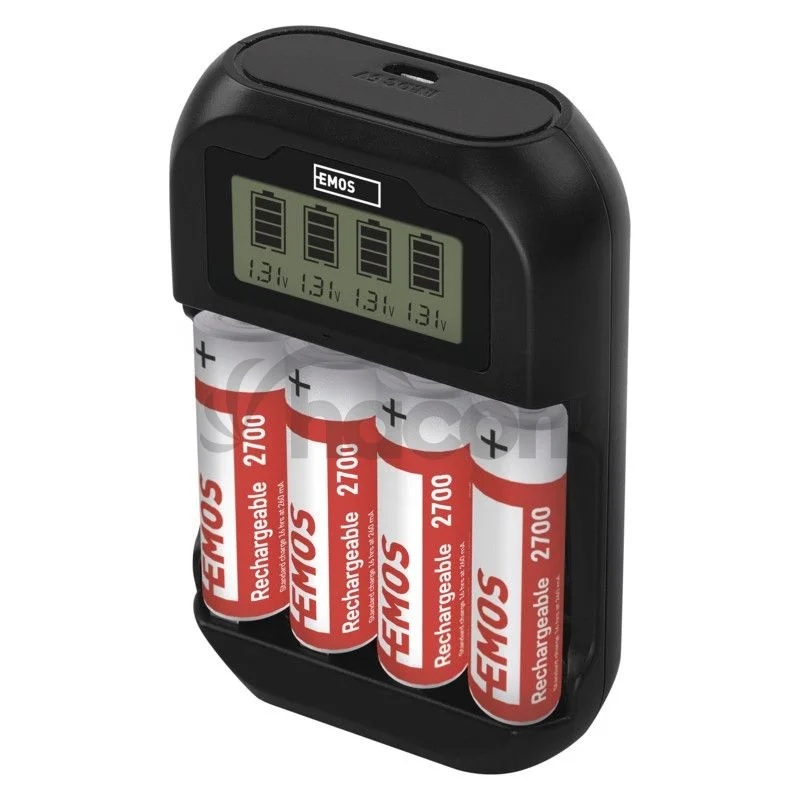 EMOS Inteligentná nabíjačka BCN-41D + 4xAA 2700mAh N9331