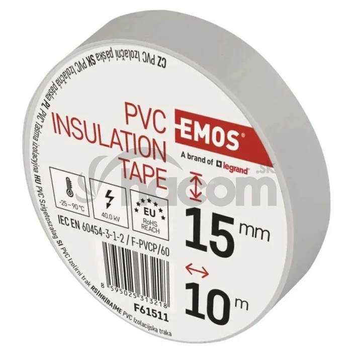 Izolačná páska PVC 15mm / 10m biela 1ks F61511