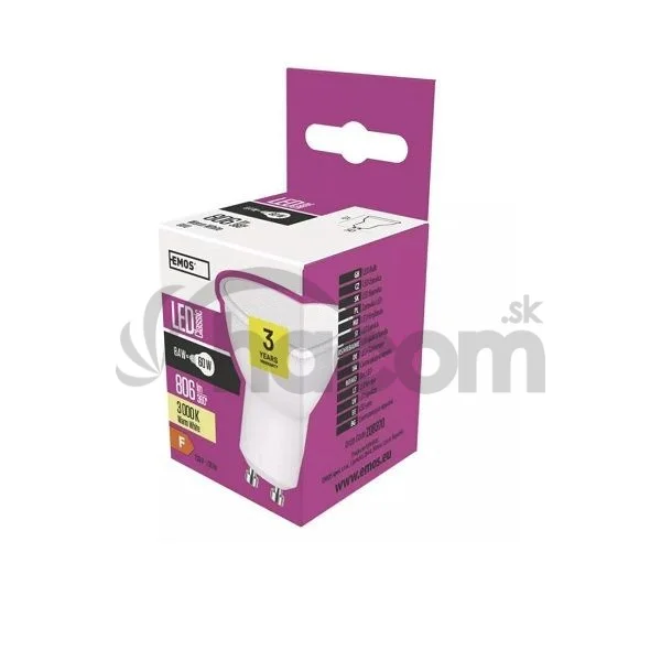 EMOS LED žiarovka Classic 8,4W GU10 teplá biela ZQ8370