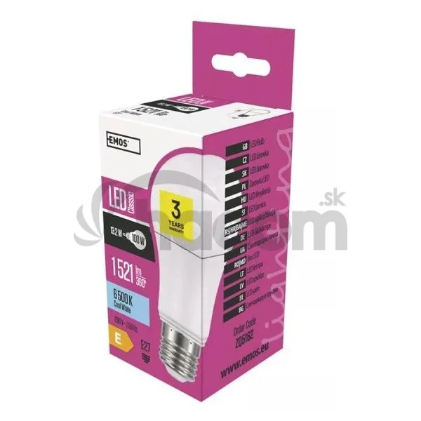 EMOS LED žiarovky CLASSIC A60 13,2W E27 studená biela ZQ5162